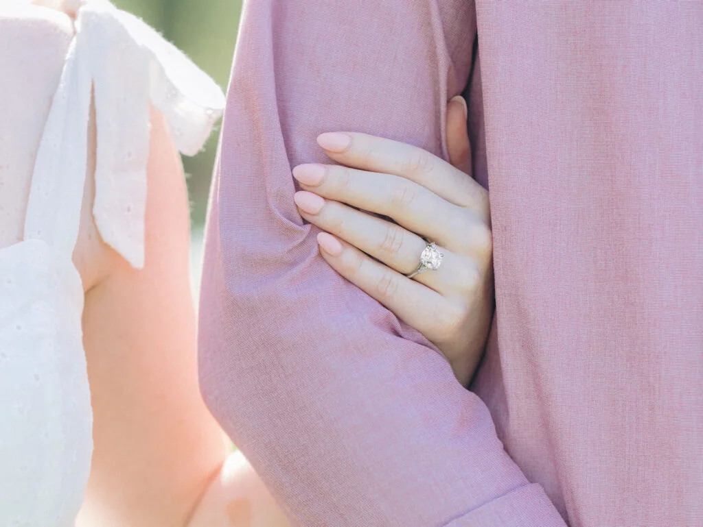 Close portrait of an engagement ring