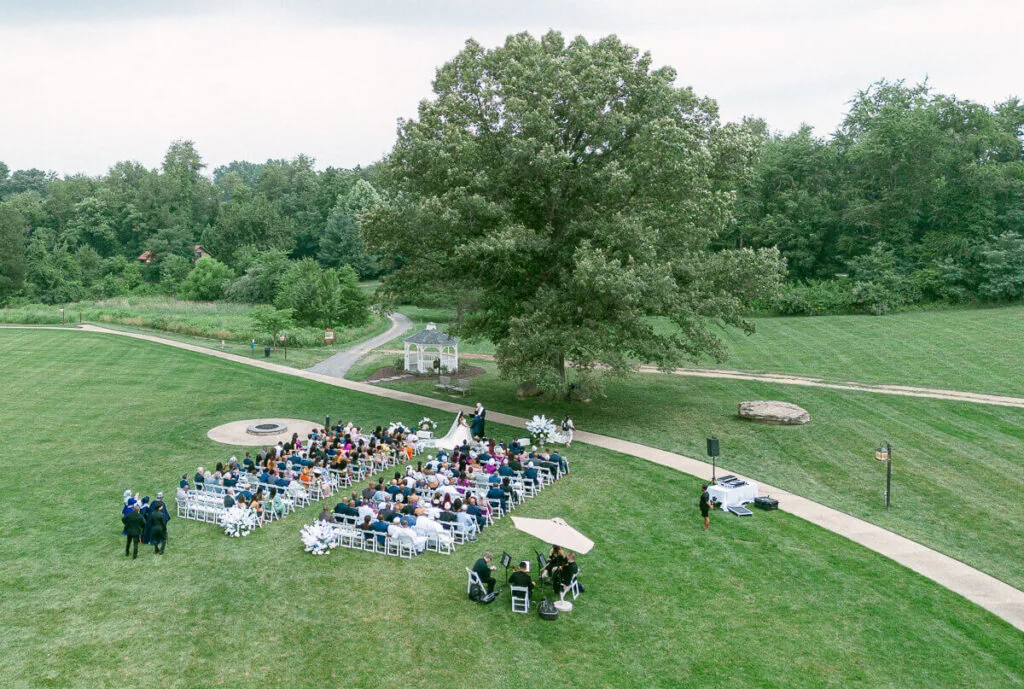 Nadia and Mofe’s outdoor ceremony on the Grand Lawn at Salamander Resort
