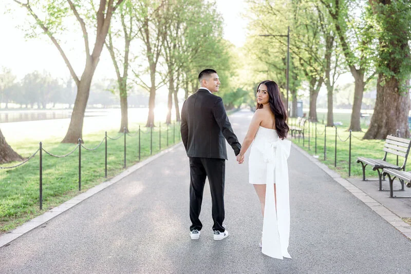 Abby and Martin during their National Mall engagement session