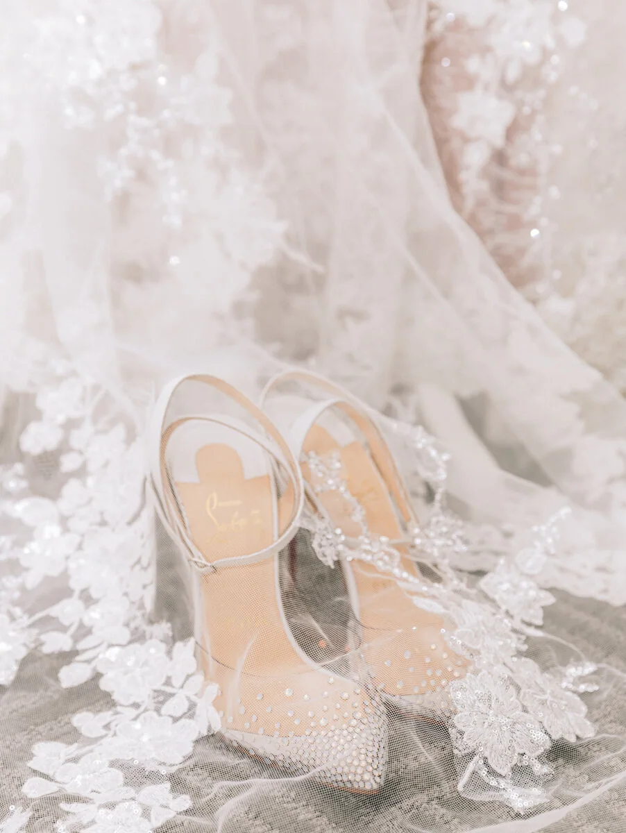 Wedding shoes and getting-ready details at La Vie