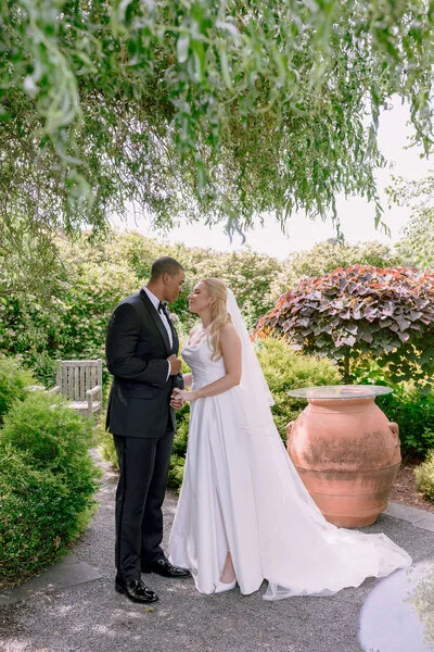 Alexandria and Donovan on their wedding day in Middleburg, Virginia